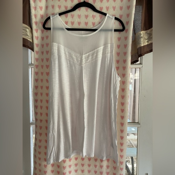 torrid Tops Mesh Yoke Tank Super Soft White Poshmark